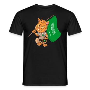 Arabie saoudite Fan Cat - T-shirt homme - noir - Devant - AI Model Male 178 light (178cm)