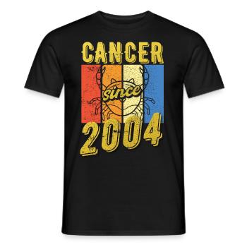 Cancer 2004 Zodiac Birthday - Men's T-Shirt - black - Front - AI Model Male 178 light (178cm)