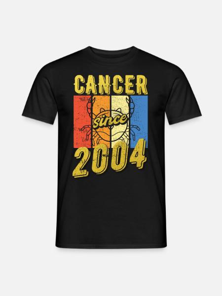 Cancer 2004 Zodiac Birthday - Men's T-Shirt - black