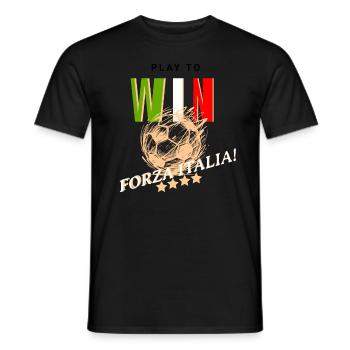 Play To Win forza italia fußball trikot em wm cup - Männer T-Shirt - Schwarz - Vorne - AI Model Male 178 light (178cm)