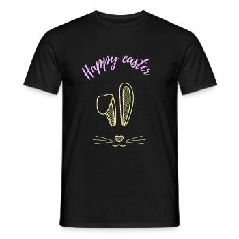 Oreilles de lapin de Pâques disant cadeau - T-shirt homme - noir - Devant - AI Model Male 178 light (178cm)