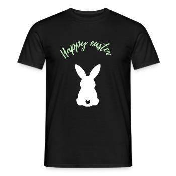 Cadeau de lapin de Joyeuses Pâques - T-shirt homme - noir - Devant - AI Model Male 178 light (178cm)
