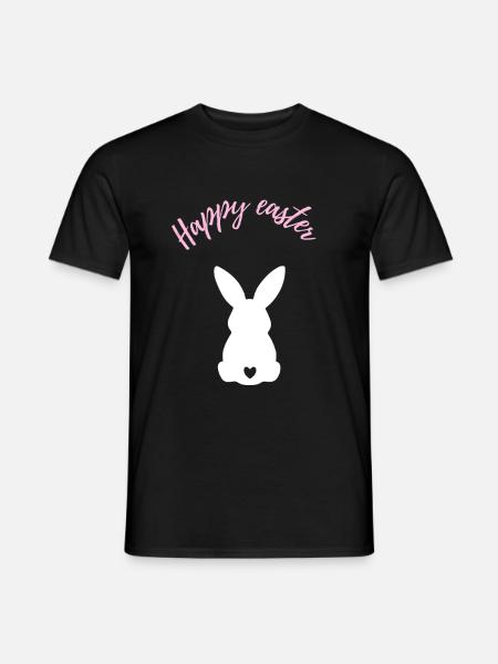 Joyeuses Pâques Mignon Lapin Cadeau - T-shirt homme - noir