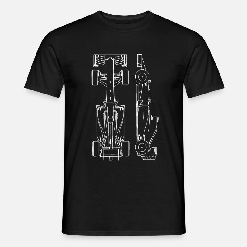 Rennwagen Blaupause - Männer T-Shirt - Schwarz