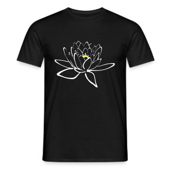 lotus flower - Men's T-Shirt - black - Front - AI Model Male 178 light (178cm)