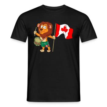 Löwe mit der Kanada Fahne - Männer T-Shirt - Schwarz - Vorne - AI Model Male 178 light (178cm)