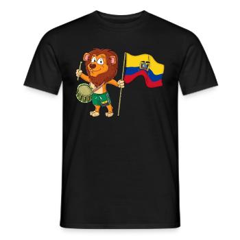 Lion avec le drapeau de l’Équateur - T-shirt homme - noir - Devant - AI Model Male 178 light (178cm)