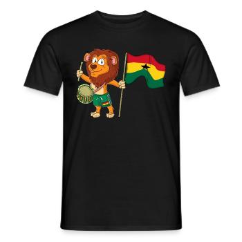 Lion with the Ghana flag - Men's T-Shirt - black - Front - AI Model Male 178 light (178cm)
