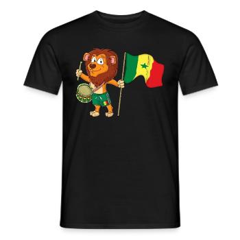 Lion with the Senegal flag - Men's T-Shirt - black - Front - AI Model Male 178 light (178cm)