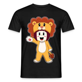 Löwe Mädchen Kostüm - Männer T-Shirt - Schwarz - Vorne - AI Model Male 178 light (178cm)