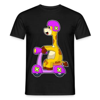 Giraffe Scooter - Men's T-Shirt - black - Front - AI Model Male 178 light (178cm)