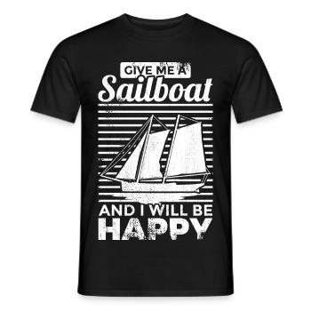 Sailing saying - Men's T-Shirt - black - Front - AI Model Male 178 light (178cm)