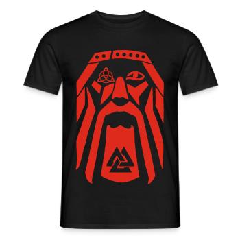 Wikingerkrieger (rot) - Männer T-Shirt - Schwarz - Vorne - AI Model Male 178 light (178cm)