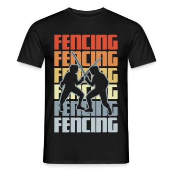 Retro Fechten - Männer T-Shirt - Schwarz - Vorne - AI Model Male 178 light (178cm)
