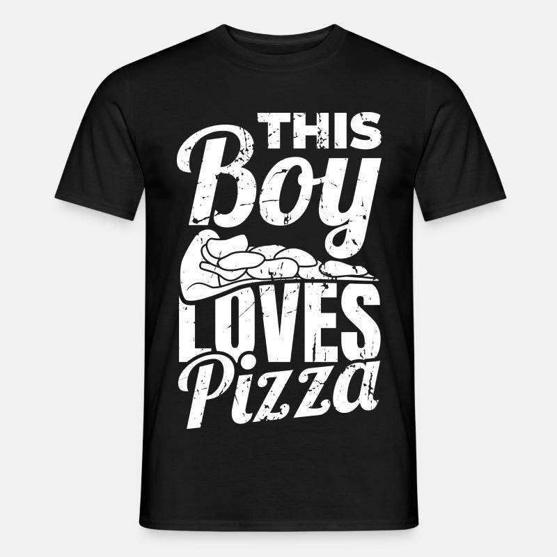 Pizza Junge - Männer T-Shirt - Schwarz
