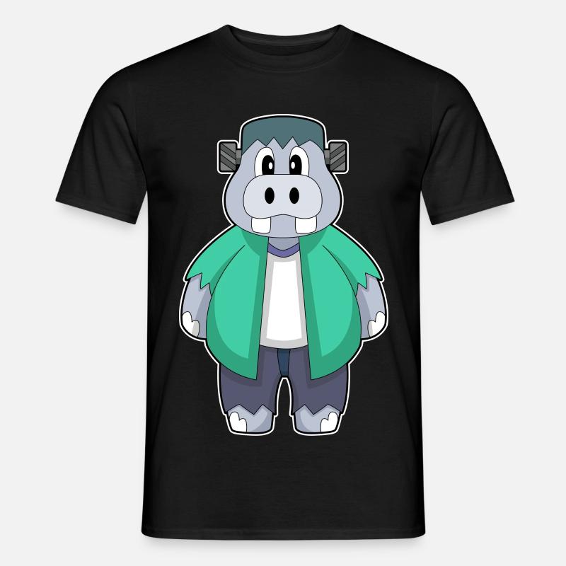 Nilpferd Halloween - Männer T-Shirt - Schwarz