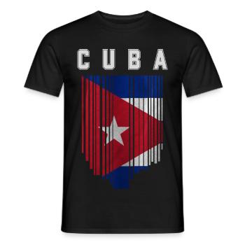 Drapeau cubain, fierté cubaine - T-shirt homme - noir - Devant - AI Model Male 178 light (178cm)