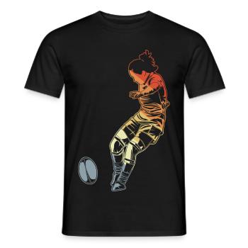 Frauen Rugby - Männer T-Shirt - Schwarz - Vorne - AI Model Male 178 light (178cm)