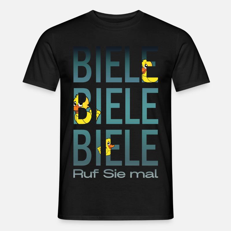 Biele Biele Biele "Ruf sie mal" - Männer T-Shirt - Schwarz