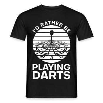 Ich würde lieber Darts spielen - Männer T-Shirt - Schwarz - Vorne - AI Model Male 178 light (178cm)