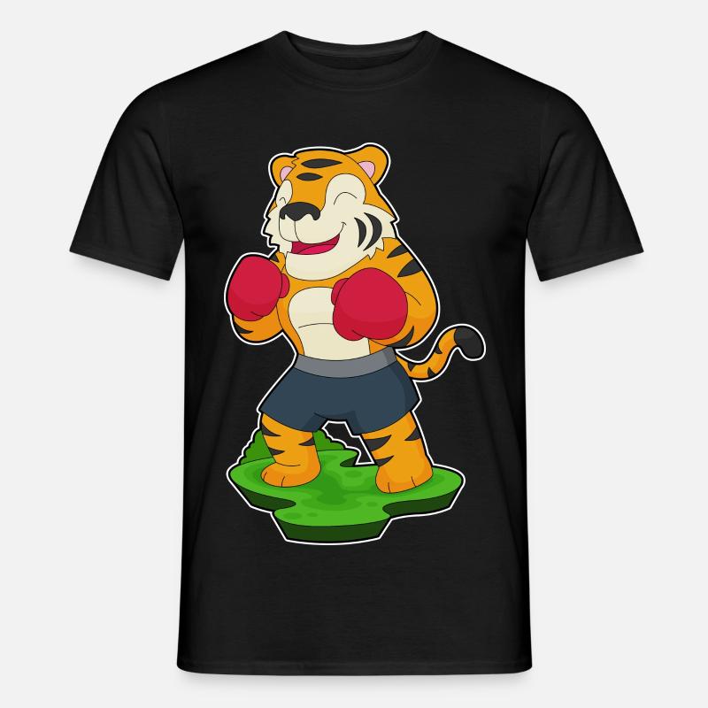 Tiger Boxer Boxhandschuhe Boxen - Männer T-Shirt - Schwarz
