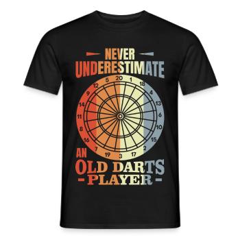 Darts player Grandpa - Men's T-Shirt - black - Front - AI Model Male 178 light (178cm)