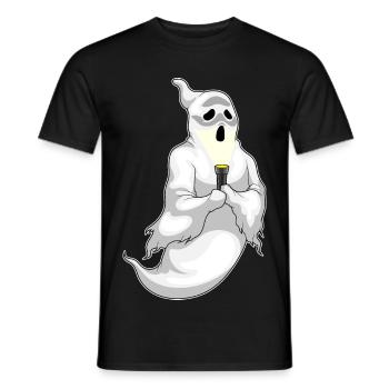 Ghost Halloween Flashlight - Men's T-Shirt - black - Front - AI Model Male 178 light (178cm)