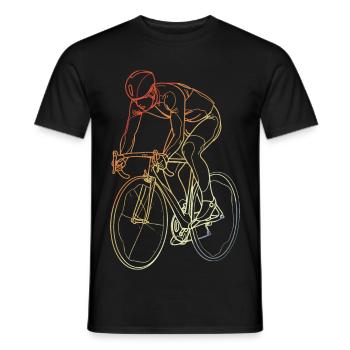 Vintage Cyclist Line Art - Men's T-Shirt - black - Front - AI Model Male 178 light (178cm)