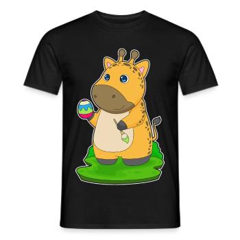 Giraffe Ostern Malen - Männer T-Shirt - Schwarz - Vorne - AI Model Male 178 light (178cm)