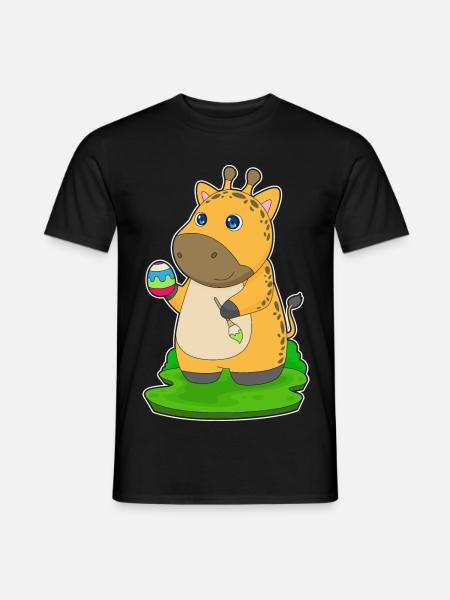 Giraffe Ostern Malen - Männer T-Shirt - Schwarz