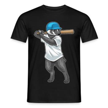 Dachs Baseball Baseballschläger - Männer T-Shirt - Schwarz - Vorne - AI Model Male 178 light (178cm)