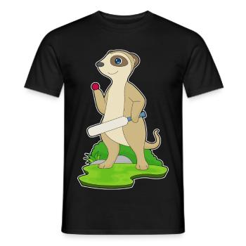 Suricate Cricket Battes de cricket - T-shirt homme - noir - Devant - AI Model Male 178 light (178cm)