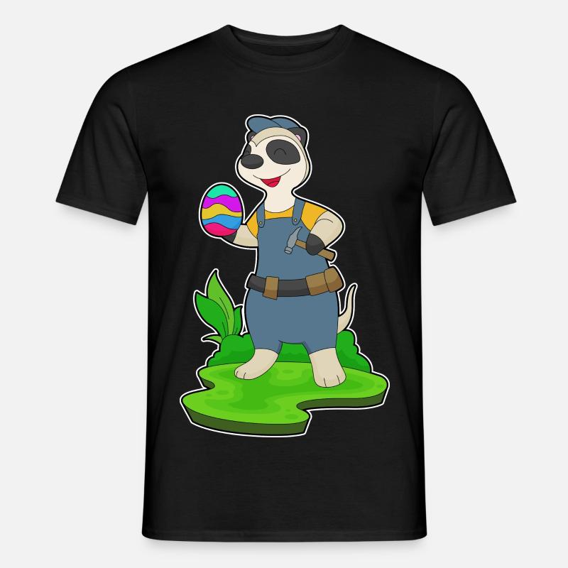 Erdmännchen Ostern Handwerker - Männer T-Shirt - Schwarz