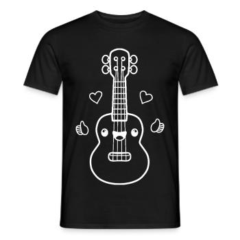 Ukulele Comic Look - Men's T-Shirt - black - Front - AI Model Male 178 light (178cm)