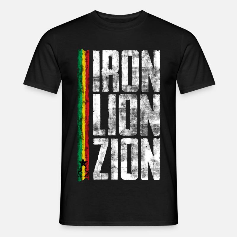Iron Lion Rastafari Design - Männer T-Shirt - Schwarz