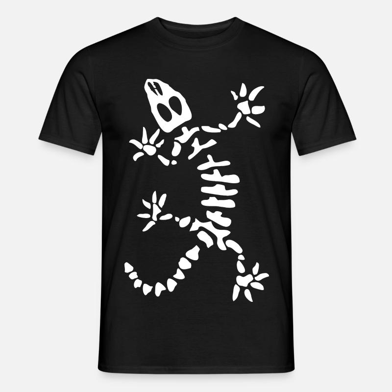 Gecko Skeleton: Lizard, Reptile & Bones - Men’s T-shirt - black