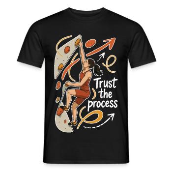 Femmes Bouldering Shirt – Faites confiance au processus - T-shirt homme - noir - Devant - AI Model Male 178 light (178cm)