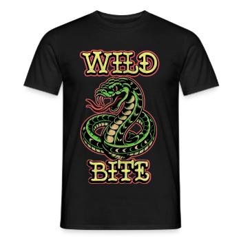 Wilder Biss - Männer T-Shirt - Schwarz - Vorne - AI Model Male 178 light (178cm)