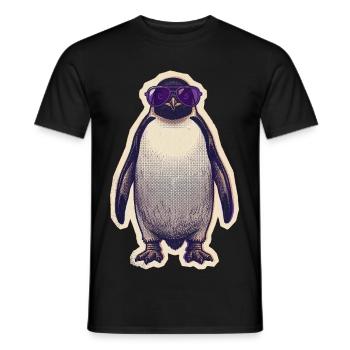 Penguin with sunglasses - Men's T-Shirt - black - Front - AI Model Male 178 light (178cm)