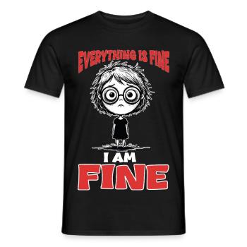 Sarcasme I Am Fine Burnout Manga - T-shirt homme - noir - Devant - AI Model Male 178 light (178cm)