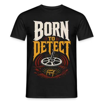 Metal Detector Treasure Hunt - Men's T-Shirt - black - Front - AI Model Male 178 light (178cm)