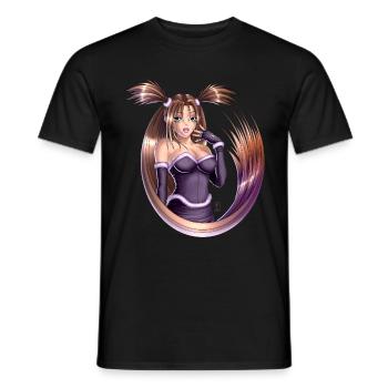 Anime Pigtails - Men's T-Shirt - black - Front - AI Model Male 178 light (178cm)