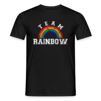 Team Rainbow LGBT Gay Pride Rainbow CSD - Men's T-Shirt - black - Front - AI Model Male 178 light (178cm)