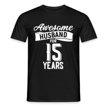 15e anniversaire de mariage - T-shirt homme - noir - Devant - AI Model Male 178 light (178cm)