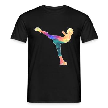 Ice Skater / Figure Skater / Figure Skating - Men's T-Shirt - black - Front - AI Model Male 178 light (178cm)