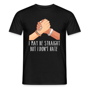 I May Be Straight But I Don't Hate - Men's T-Shirt - black - Front - AI Model Male 178 light (178cm)