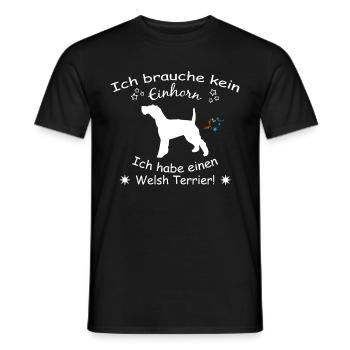 Welsh Terrier - Welsh Terrier Hund - Männer T-Shirt - Schwarz - Vorne - AI Model Male 178 light (178cm)