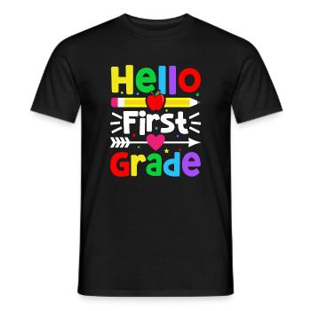 Bonjour Première année Rainbow Girls Boys Équipe d’enseignants - T-shirt homme - noir - Devant - AI Model Male 178 light (178cm)