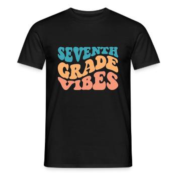 Vibes de 7ème année Retro Groovy Femmes Heureuses d’abord - T-shirt homme - noir - Devant - AI Model Male 178 light (178cm)