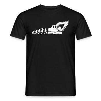 Evolution - Bagger fahren - Baustelle, Bauarbeiter - Männer T-Shirt - Schwarz - Vorne - AI Model Male 178 light (178cm)
